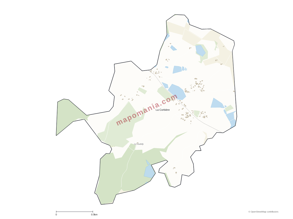 Carte de La Corbière à personnaliser