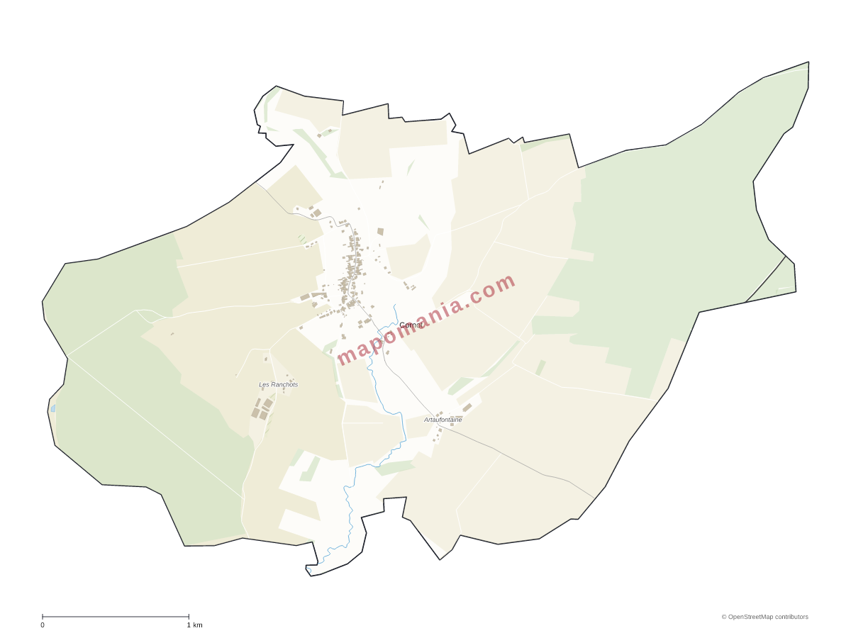 Carte de Cornot à personnaliser