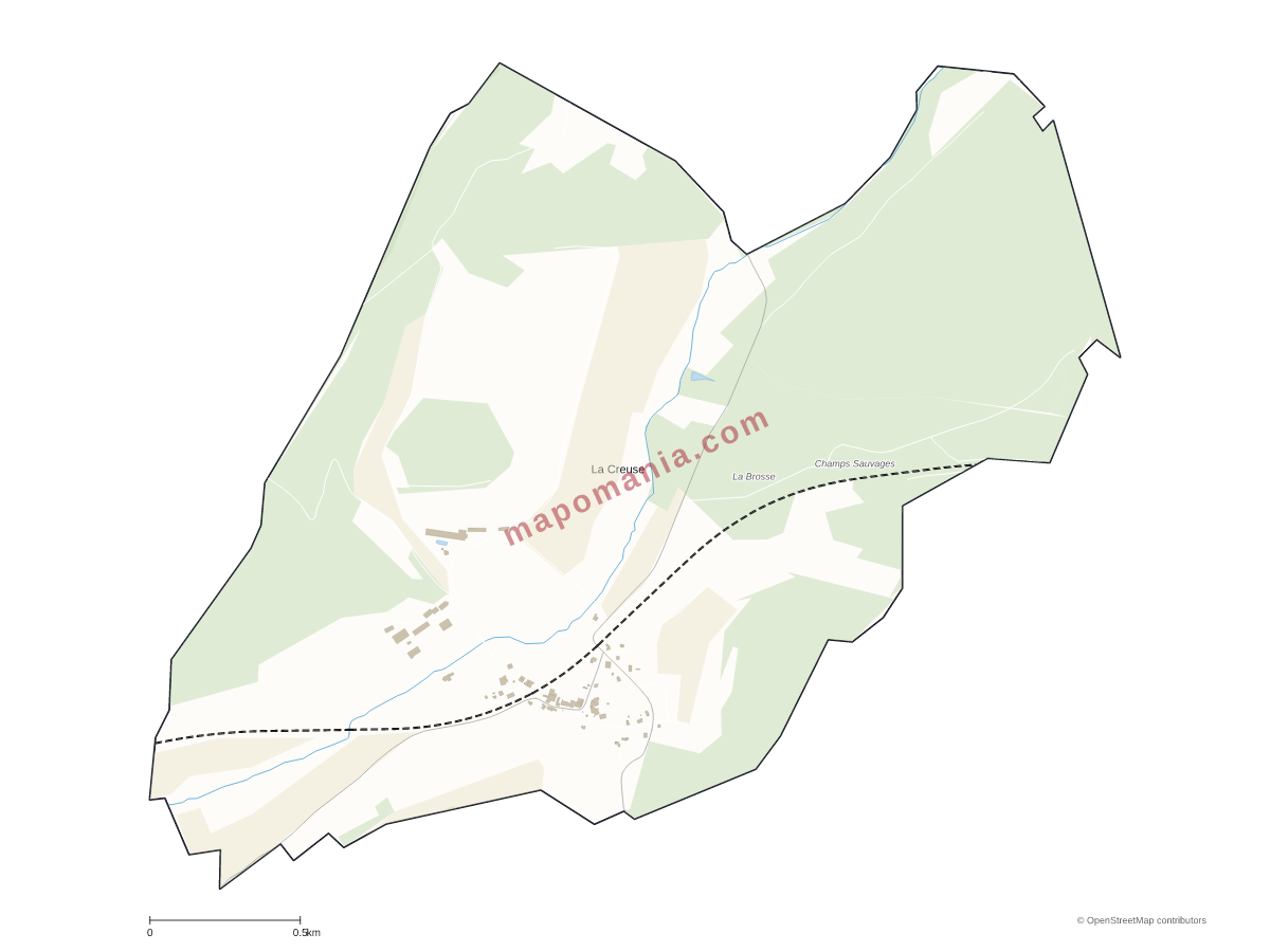 Carte de La Creuse à personnaliser