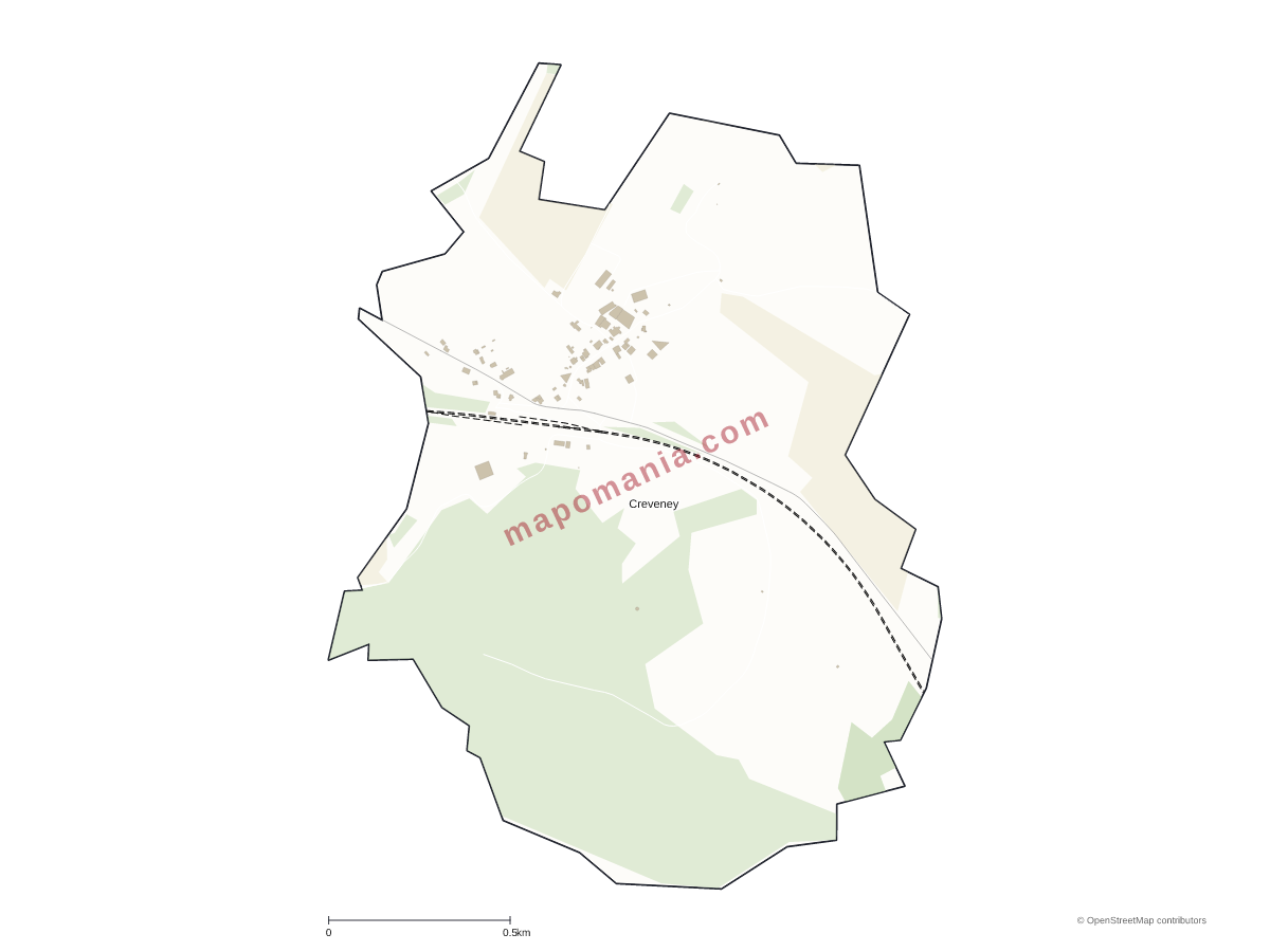 Carte de Creveney à personnaliser