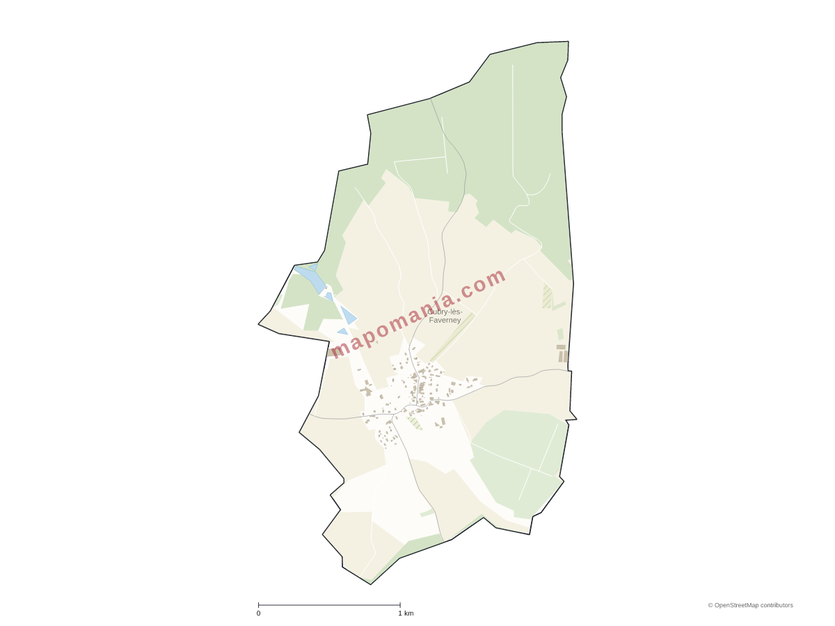 Carte de Cubry-lès-Faverney à personnaliser