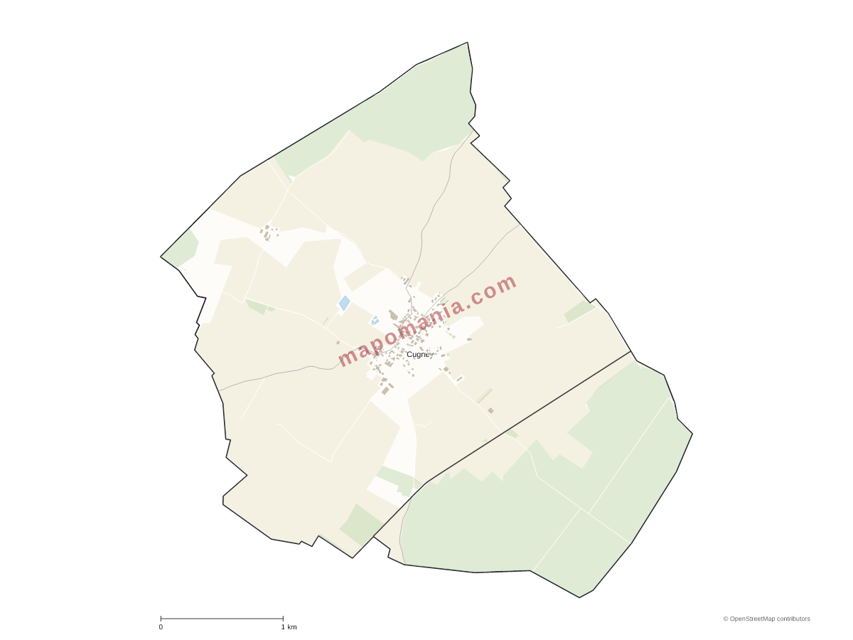 Carte de Cugney à personnaliser