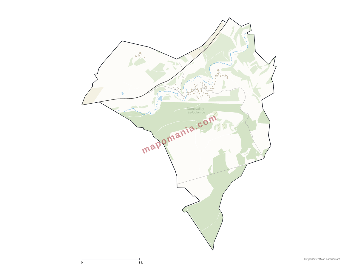 Carte de Dampvalley-lès-Colombe à personnaliser
