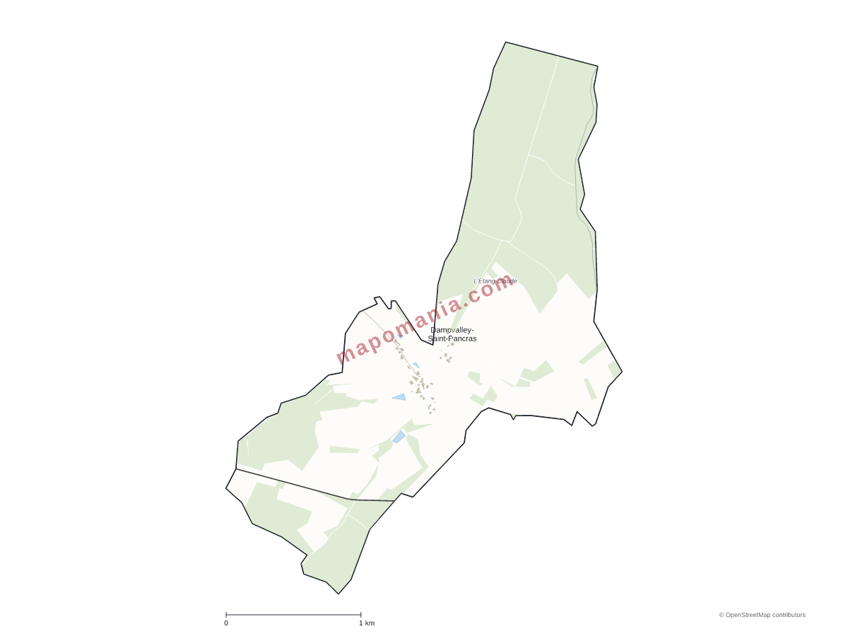 Carte de Dampvalley-Saint-Pancras à personnaliser