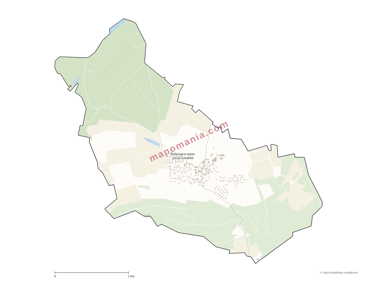 Carte de Échenans-sous-Mont-Vaudois à personnaliser