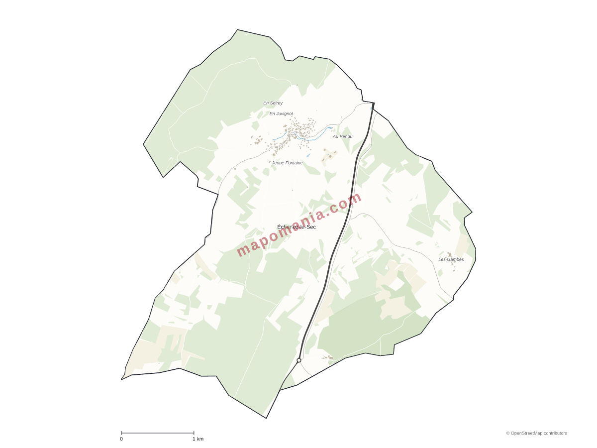 Carte de Échenoz-le-Sec à personnaliser