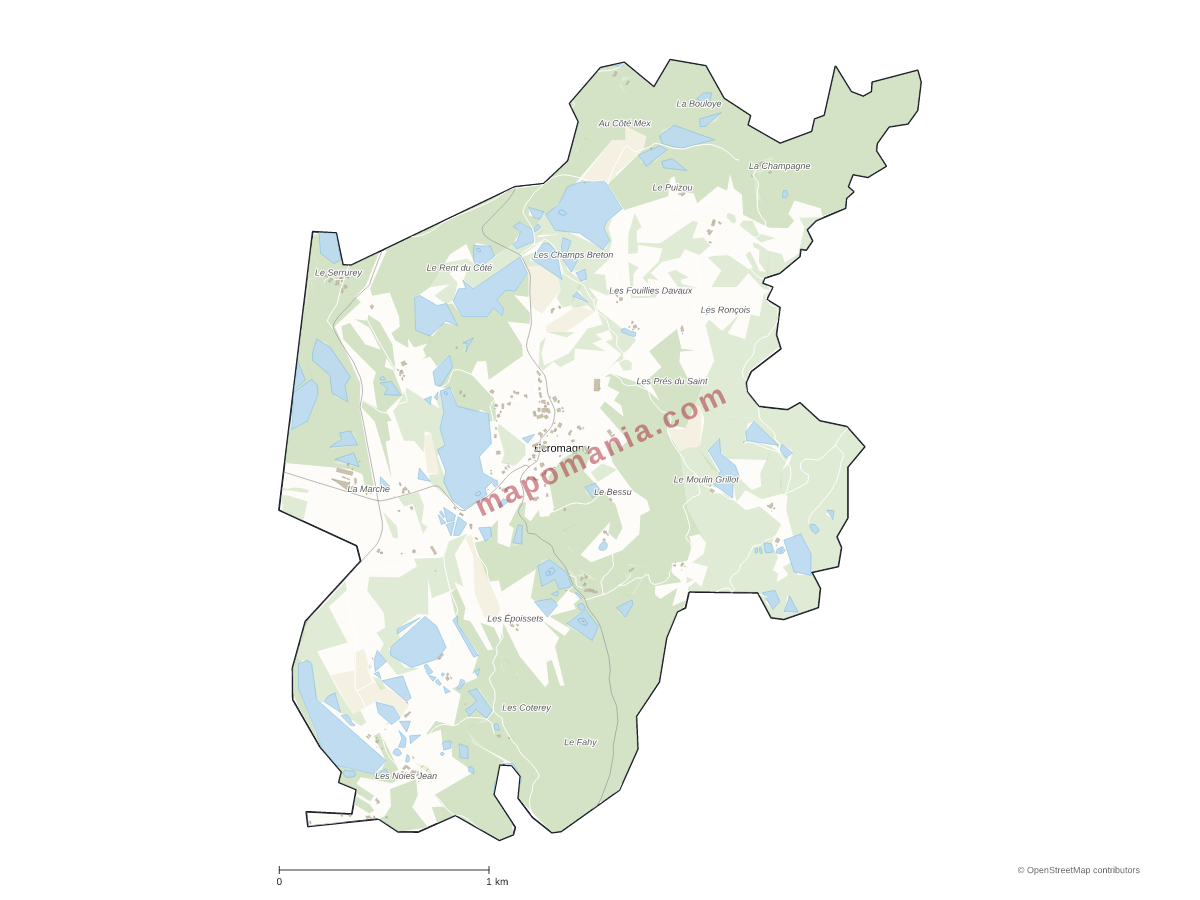 Carte de Écromagny à personnaliser
