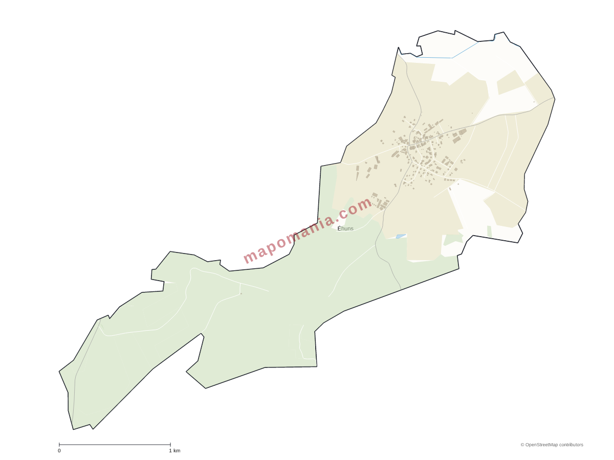 Carte de Éhuns à personnaliser