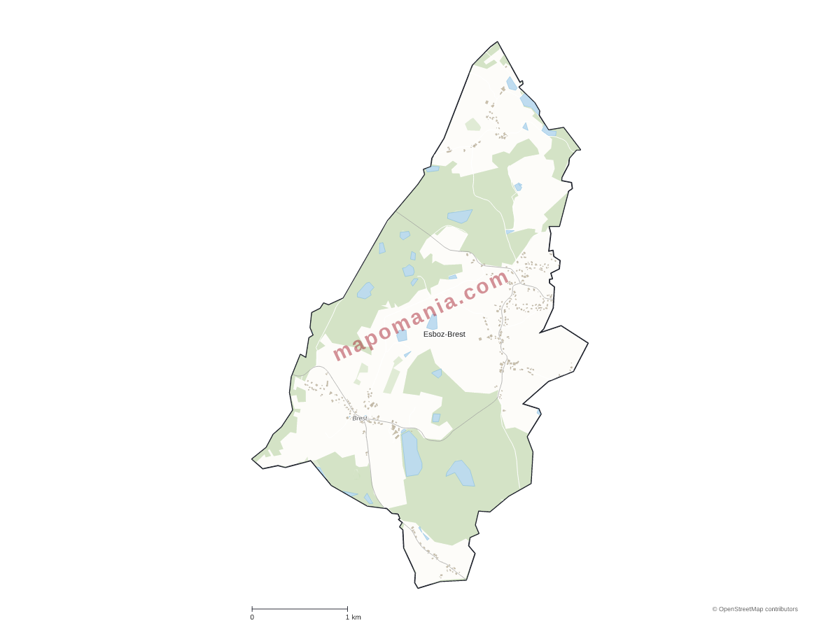 Carte de Esboz-Brest à personnaliser