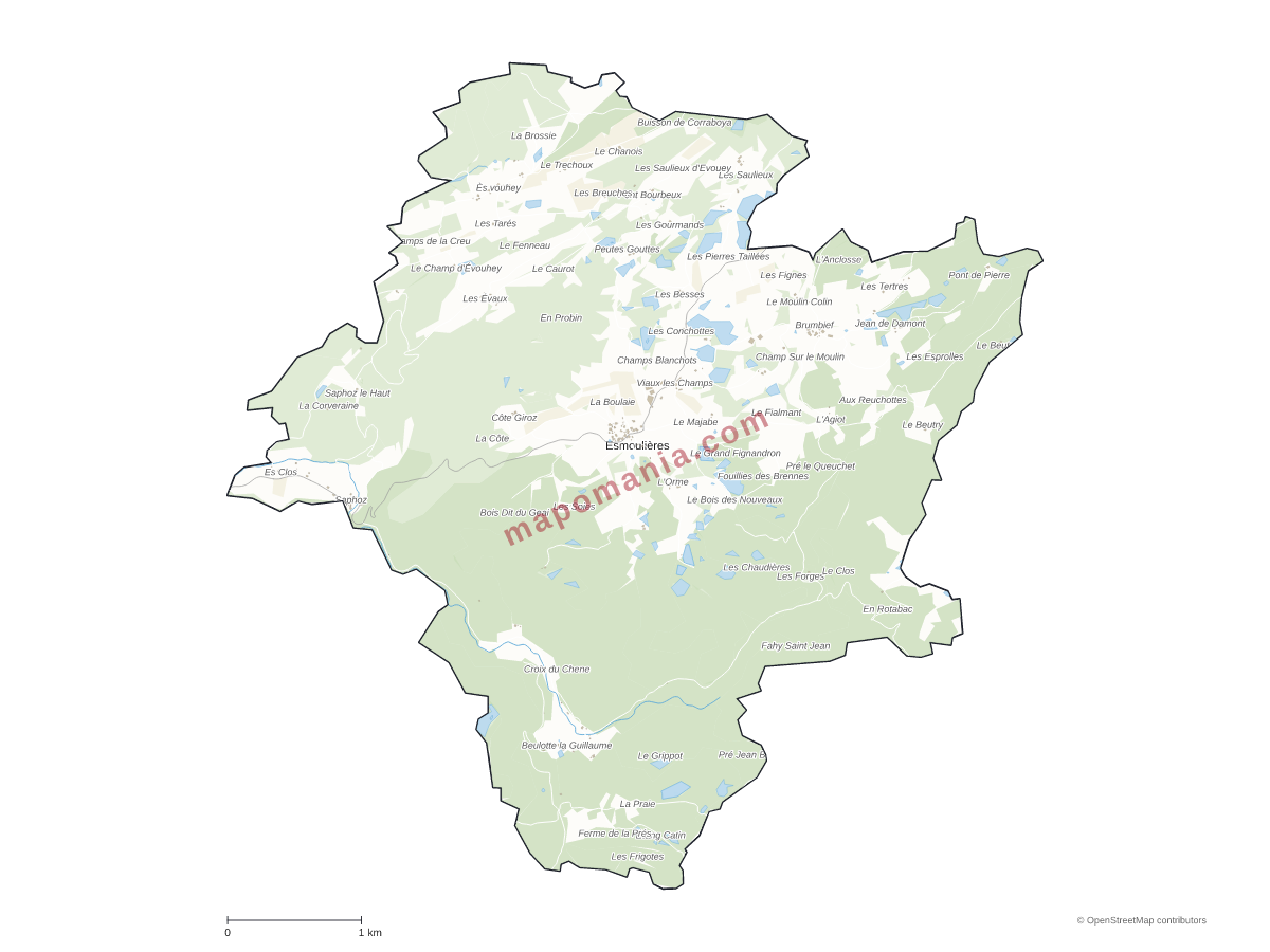 Carte de Esmoulières à personnaliser