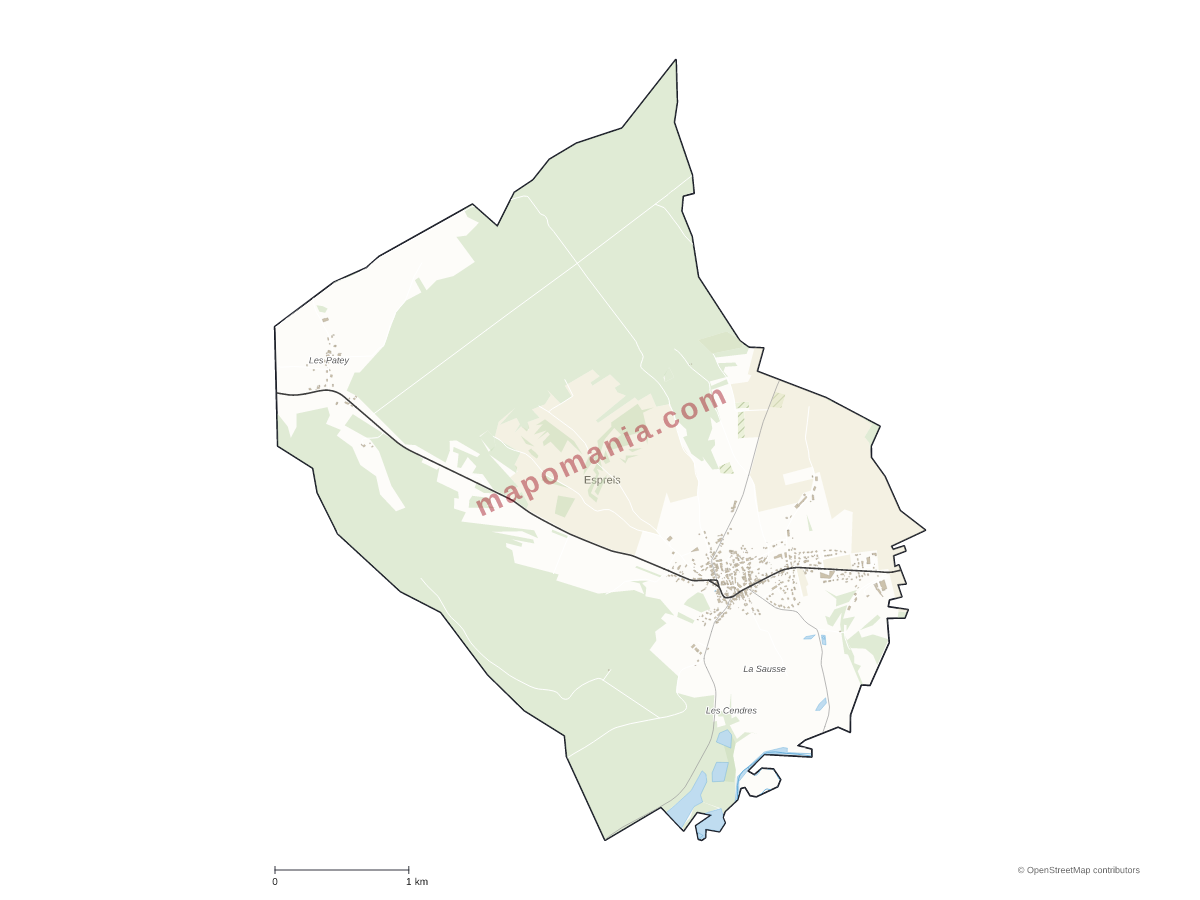 Carte de Esprels à personnaliser