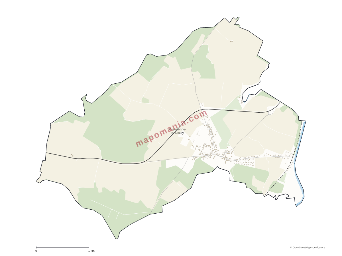 Carte de Essertenne-et-Cecey à personnaliser