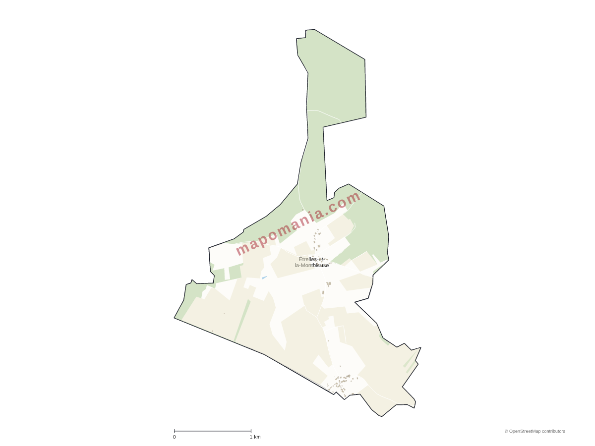 Carte de Étrelles-et-la-Montbleuse à personnaliser