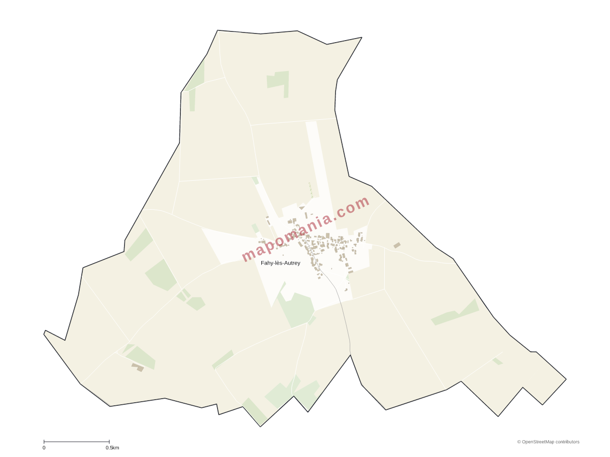 Carte de Fahy-lès-Autrey à personnaliser
