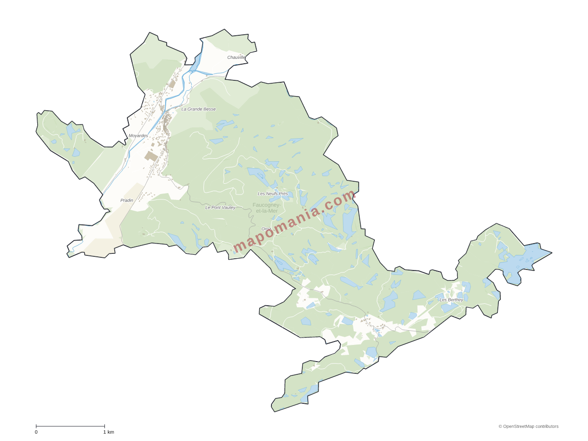Carte de Faucogney-et-la-Mer à personnaliser