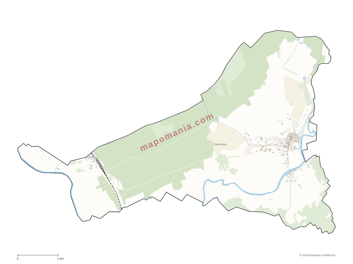 Carte de Faverney à personnaliser