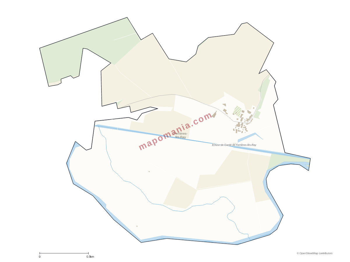 Carte de Ferrières-lès-Ray à personnaliser