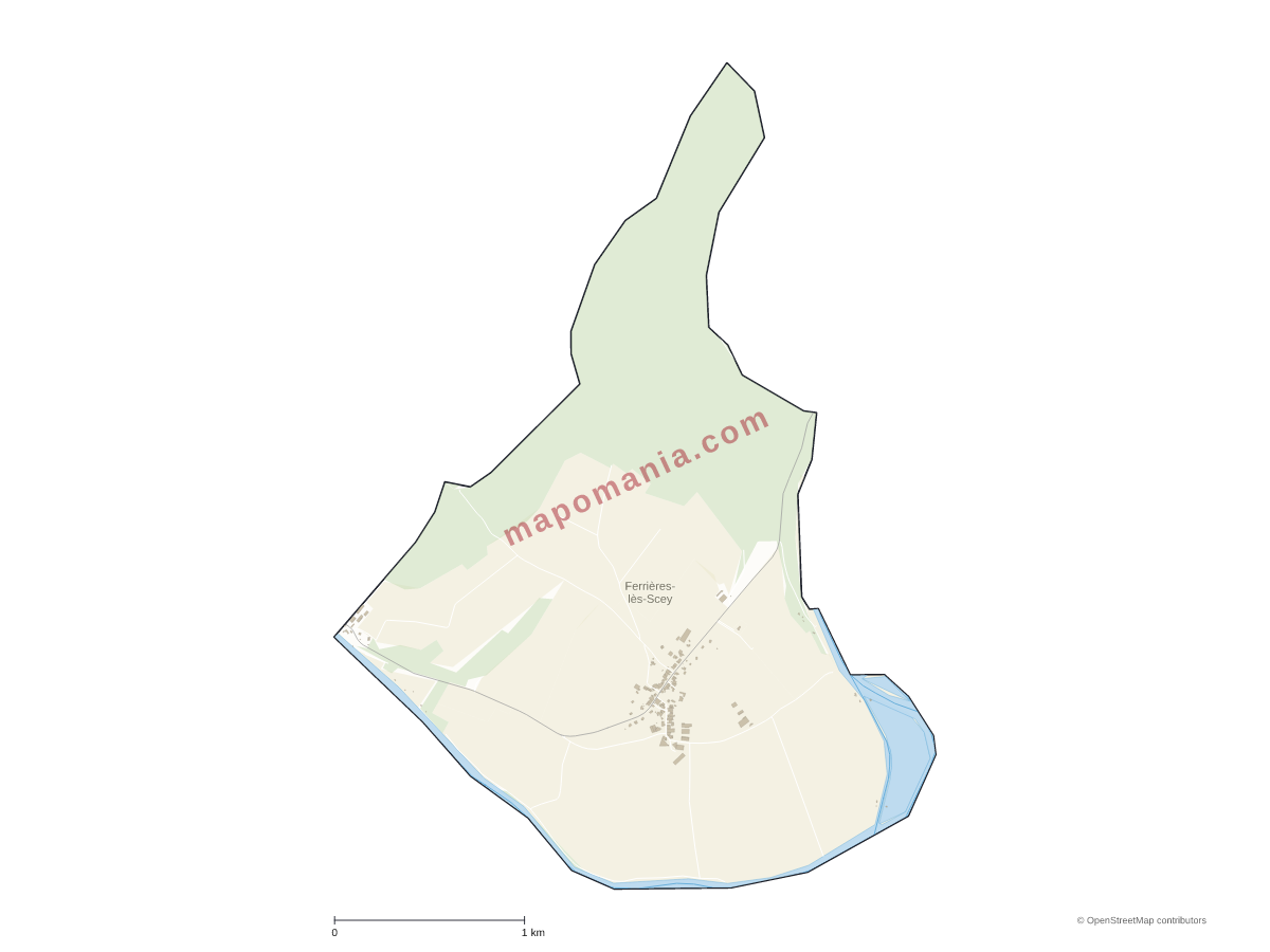 Carte de Ferrières-lès-Scey à personnaliser