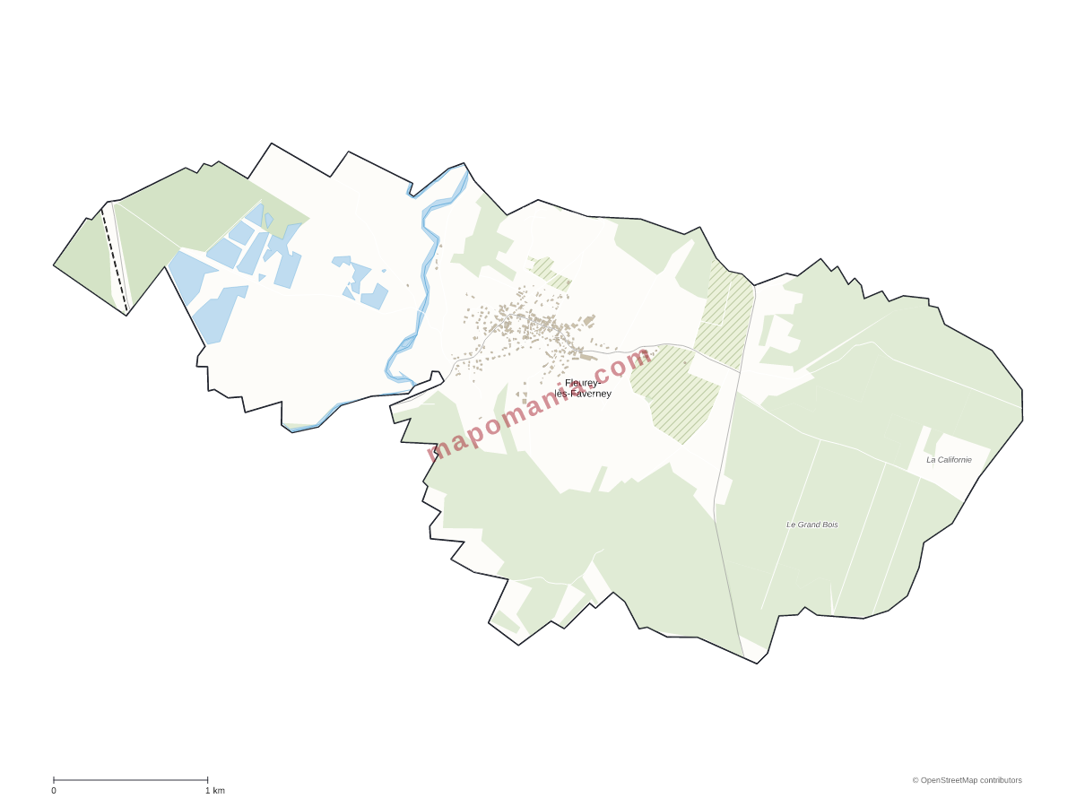 Carte de Fleurey-lès-Faverney à personnaliser