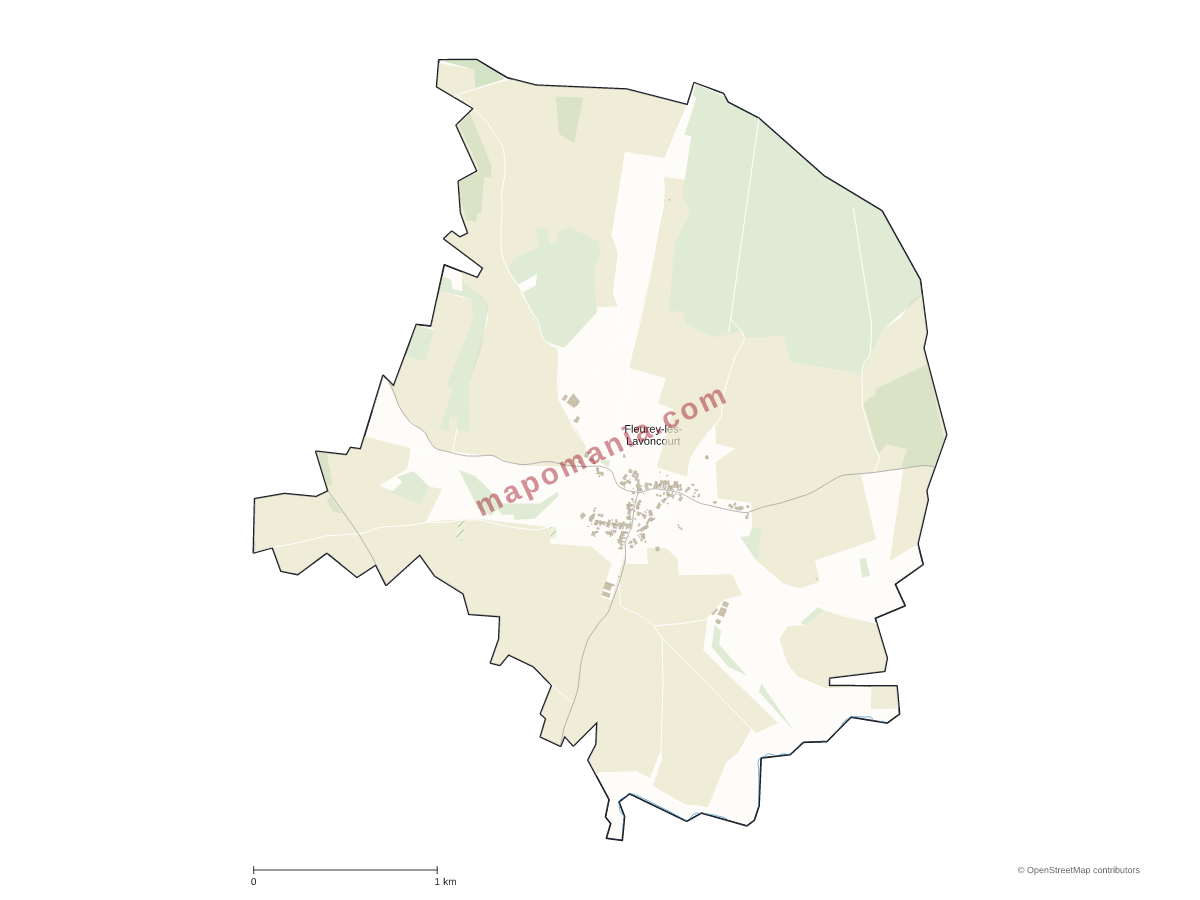 Carte de Fleurey-lès-Lavoncourt à personnaliser
