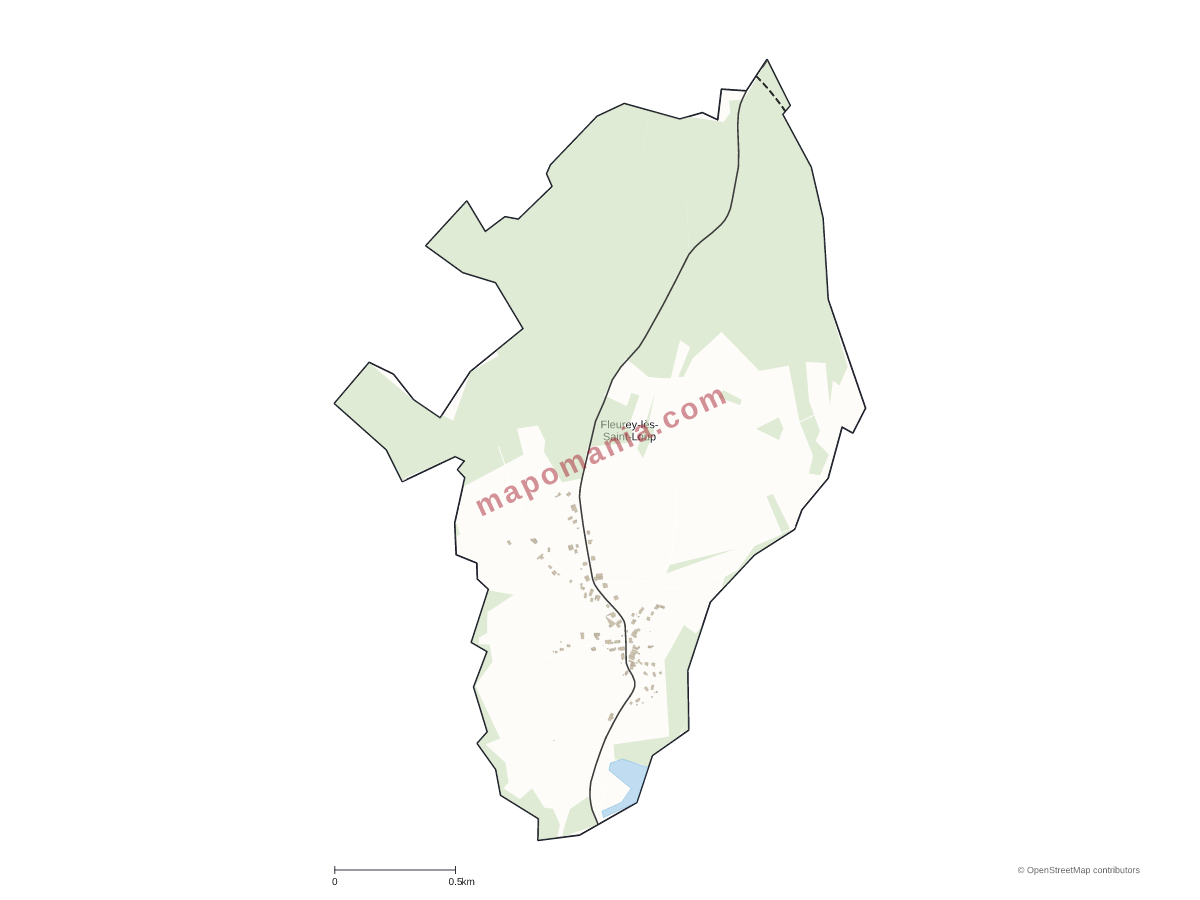 Carte de Fleurey-lès-Saint-Loup à personnaliser