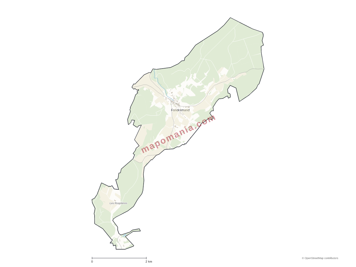 Carte de Fondremand à personnaliser