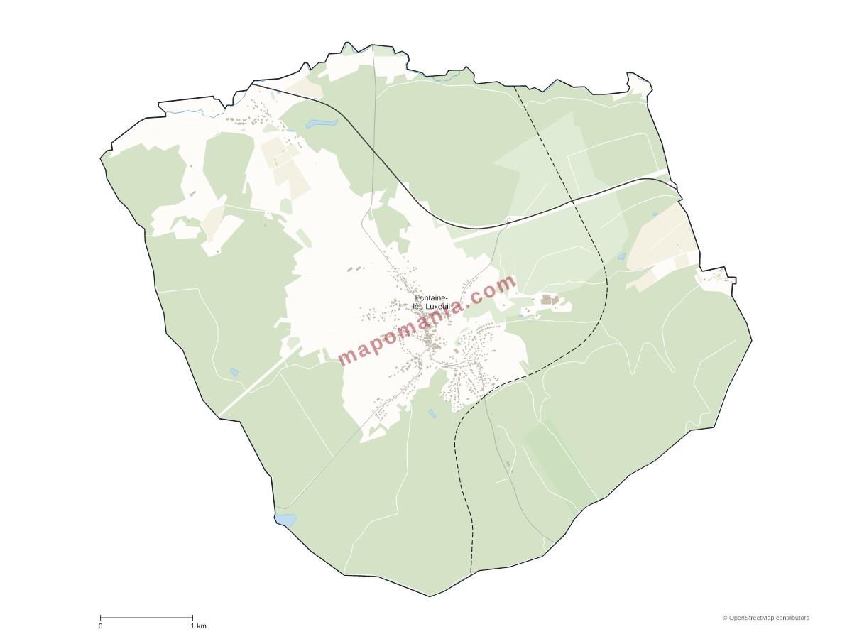 Carte de Fontaine-lès-Luxeuil à personnaliser