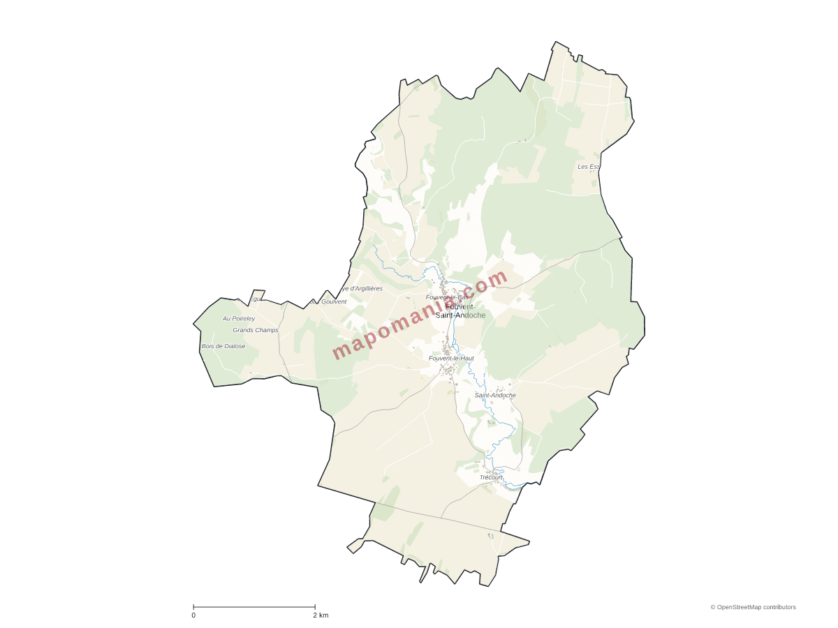 Carte de Fouvent-Saint-Andoche à personnaliser