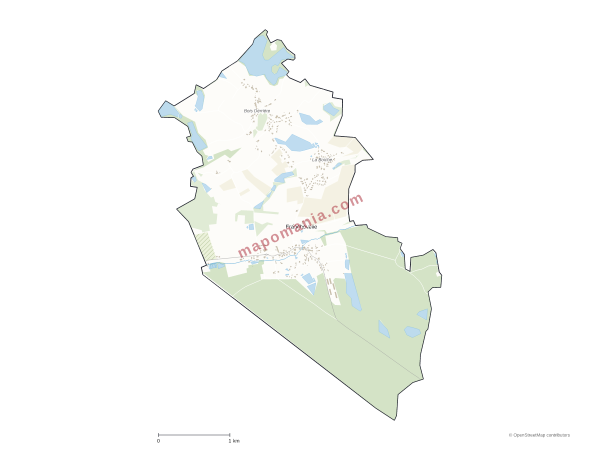 Carte de Franchevelle à personnaliser