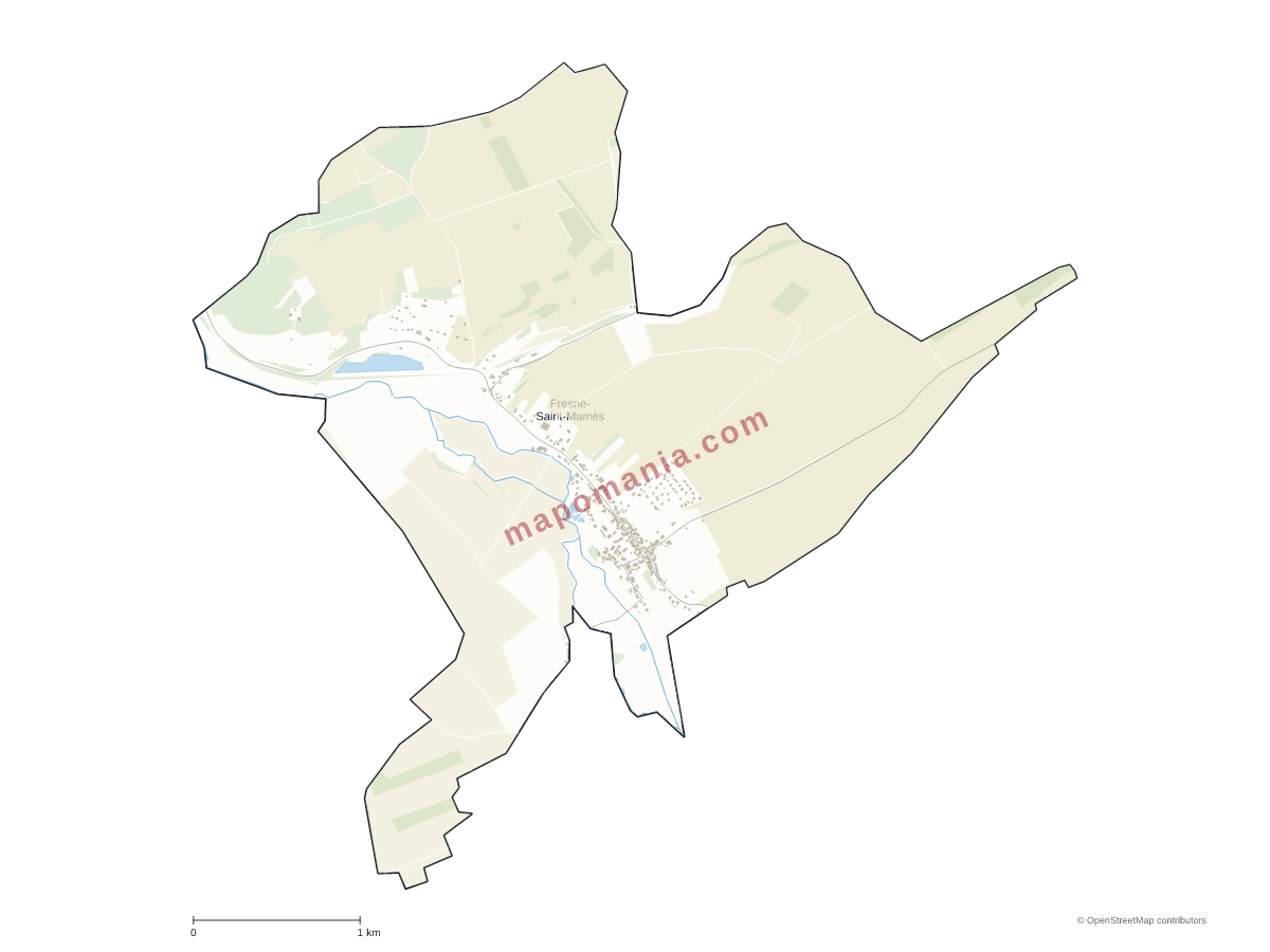 Carte de Fresne-Saint-Mamès à personnaliser