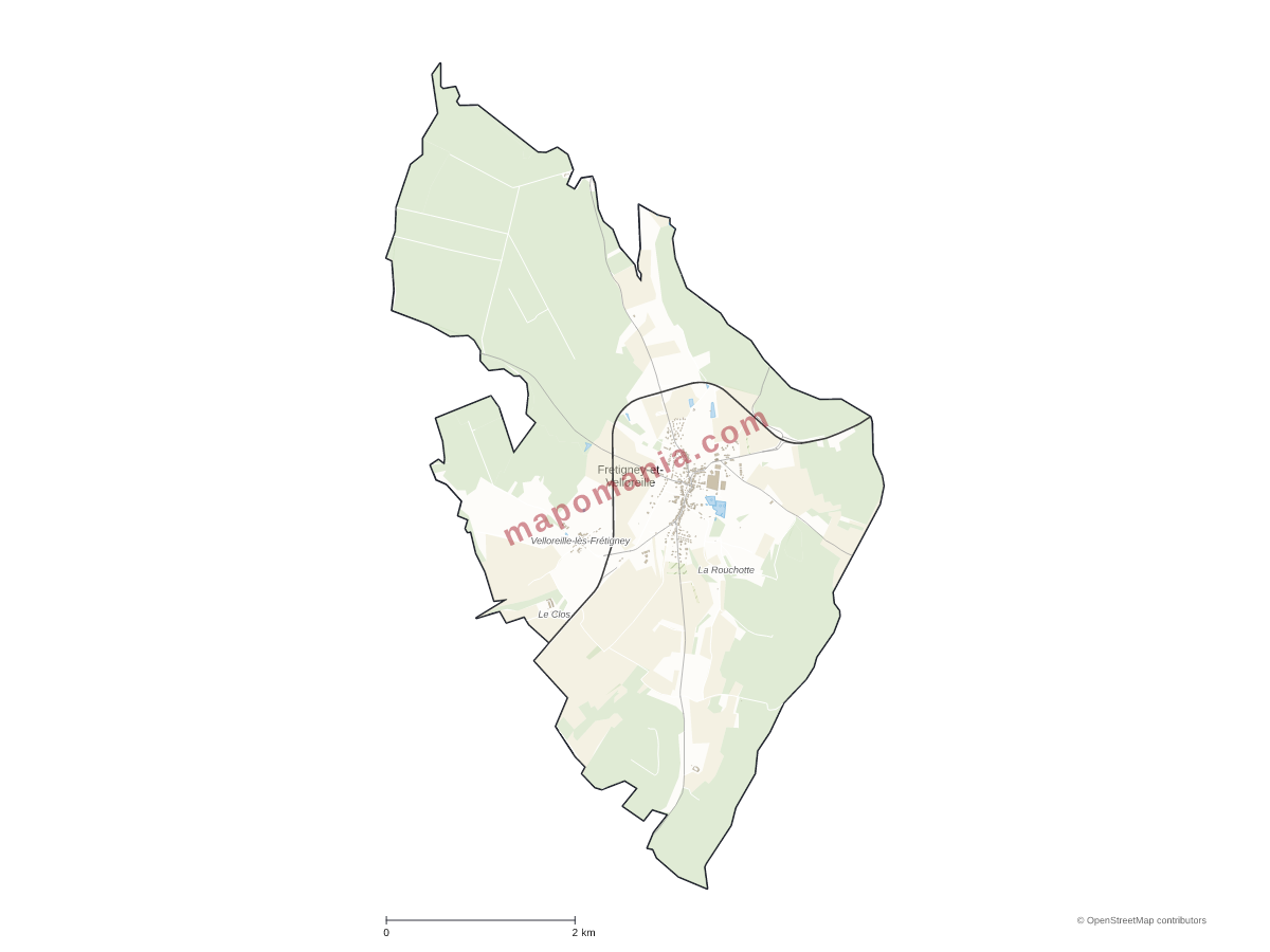Carte de Fretigney-et-Velloreille à personnaliser