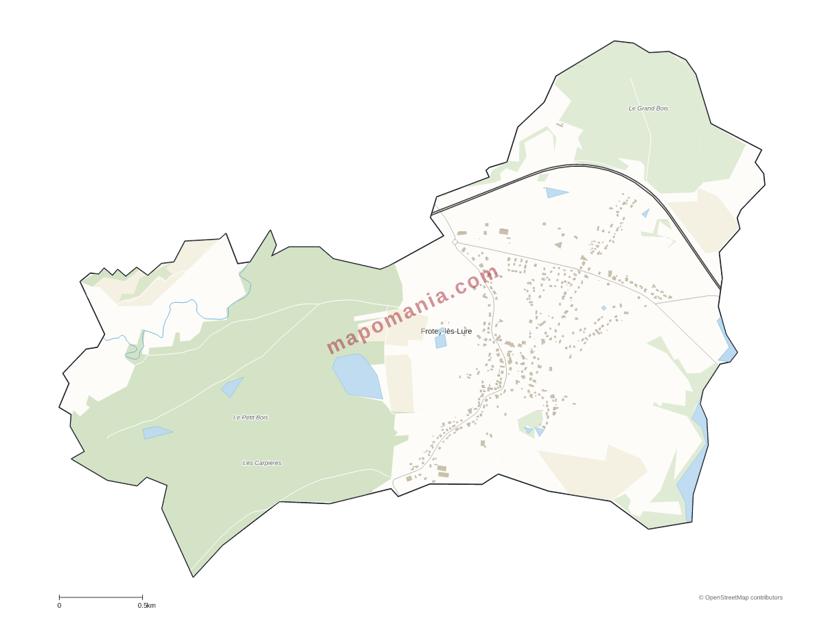 Carte de Frotey-lès-Lure à personnaliser