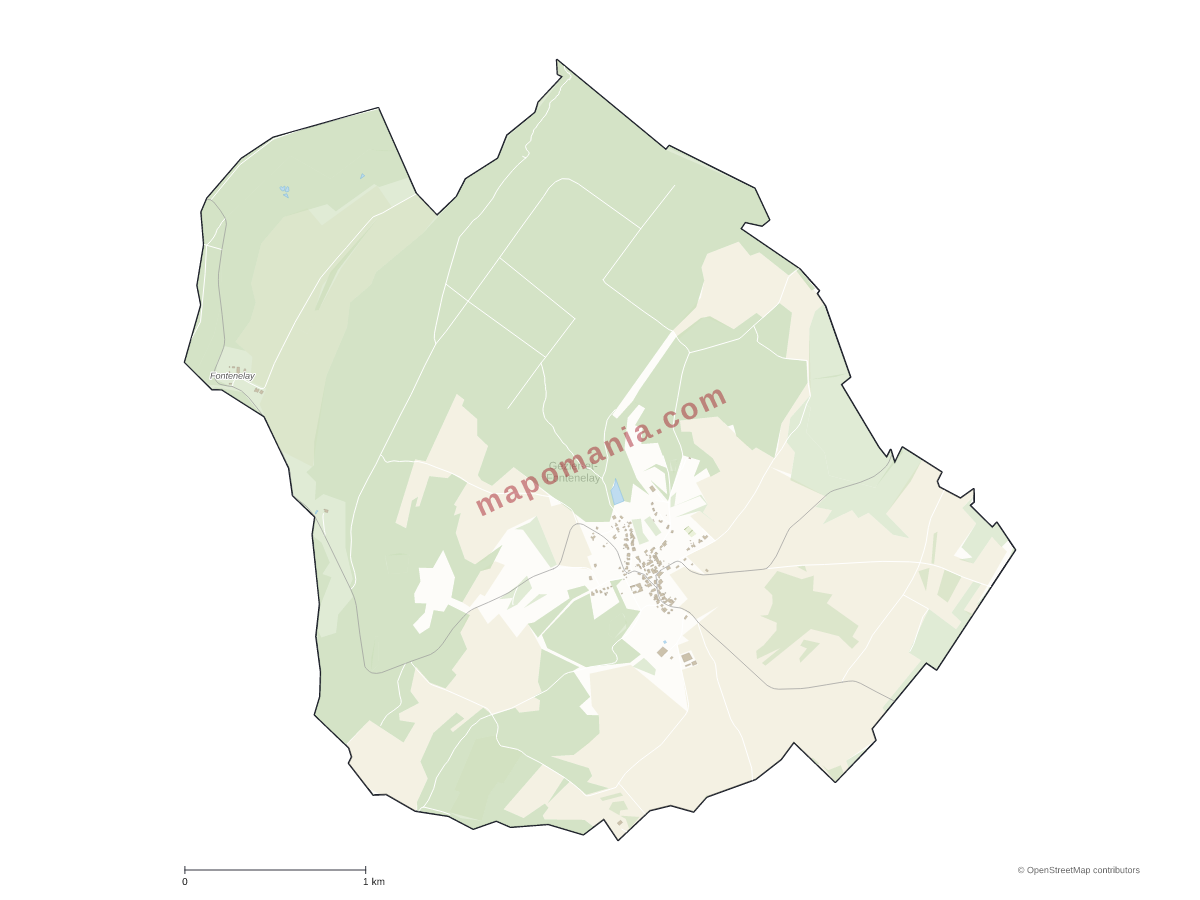 Carte de Gézier-et-Fontenelay à personnaliser