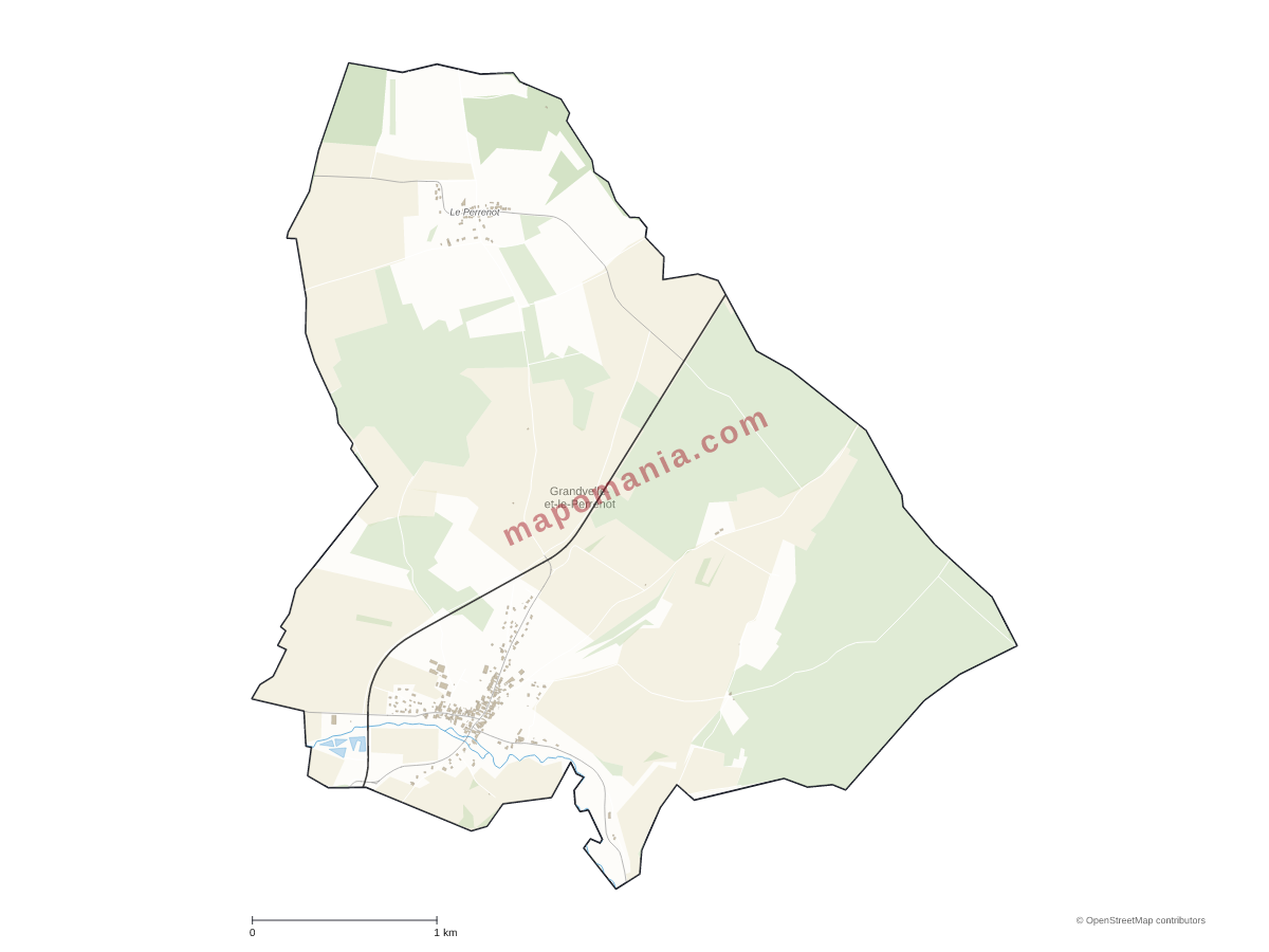 Carte de Grandvelle-et-le-Perrenot à personnaliser