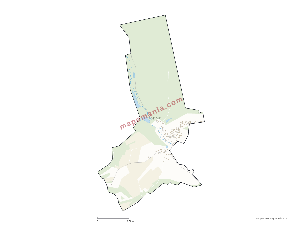 Carte de Granges-la-Ville à personnaliser