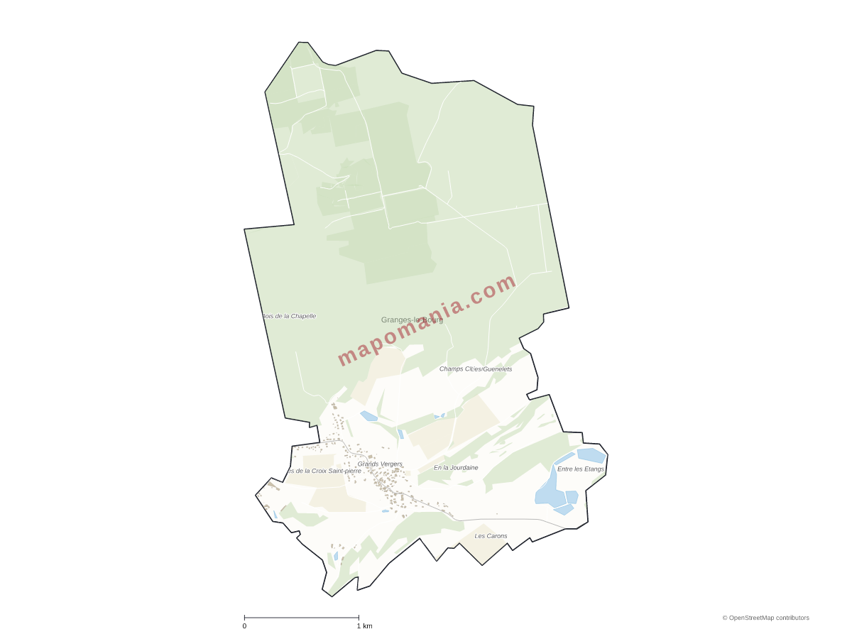 Carte de Granges-le-Bourg à personnaliser