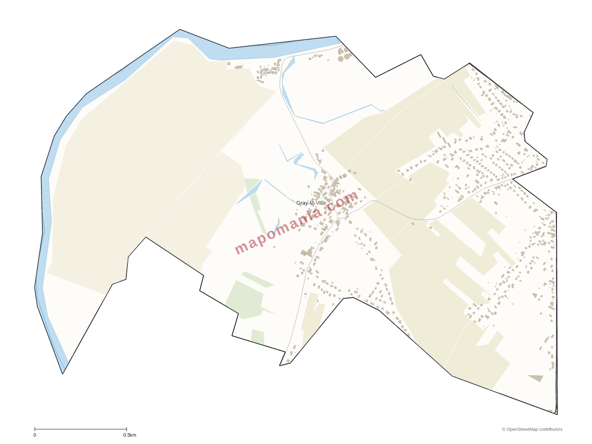 Carte de Gray-la-Ville à personnaliser