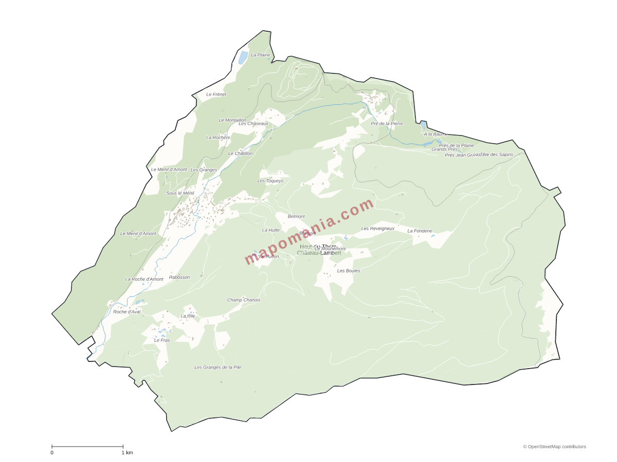 Carte de Haut-du-Them-Château-Lambert à personnaliser