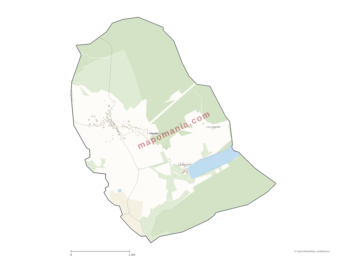 Carte de Hautevelle à personnaliser