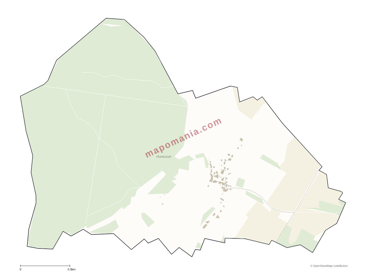 Carte de Hurecourt à personnaliser