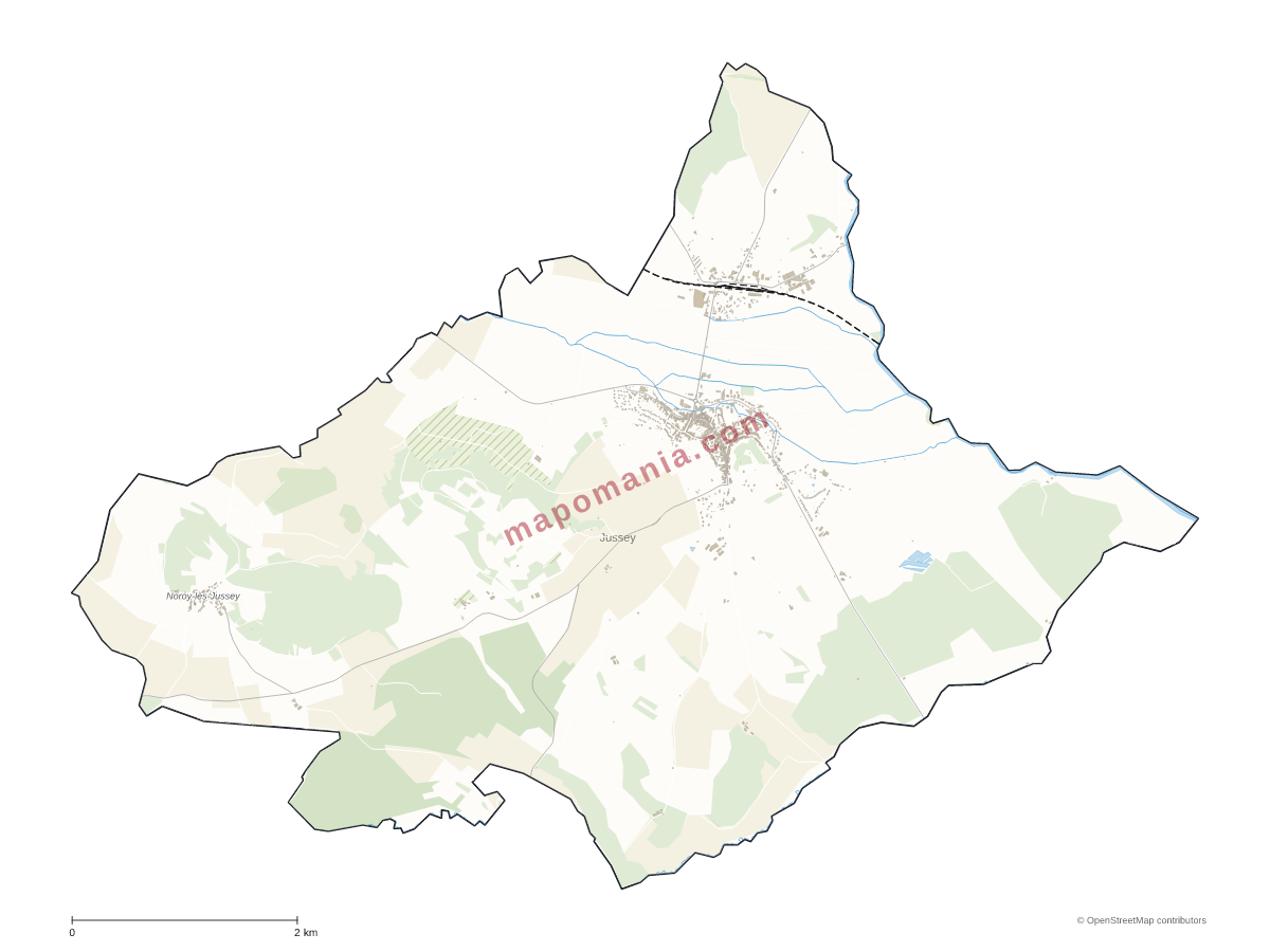 Carte de Jussey à personnaliser