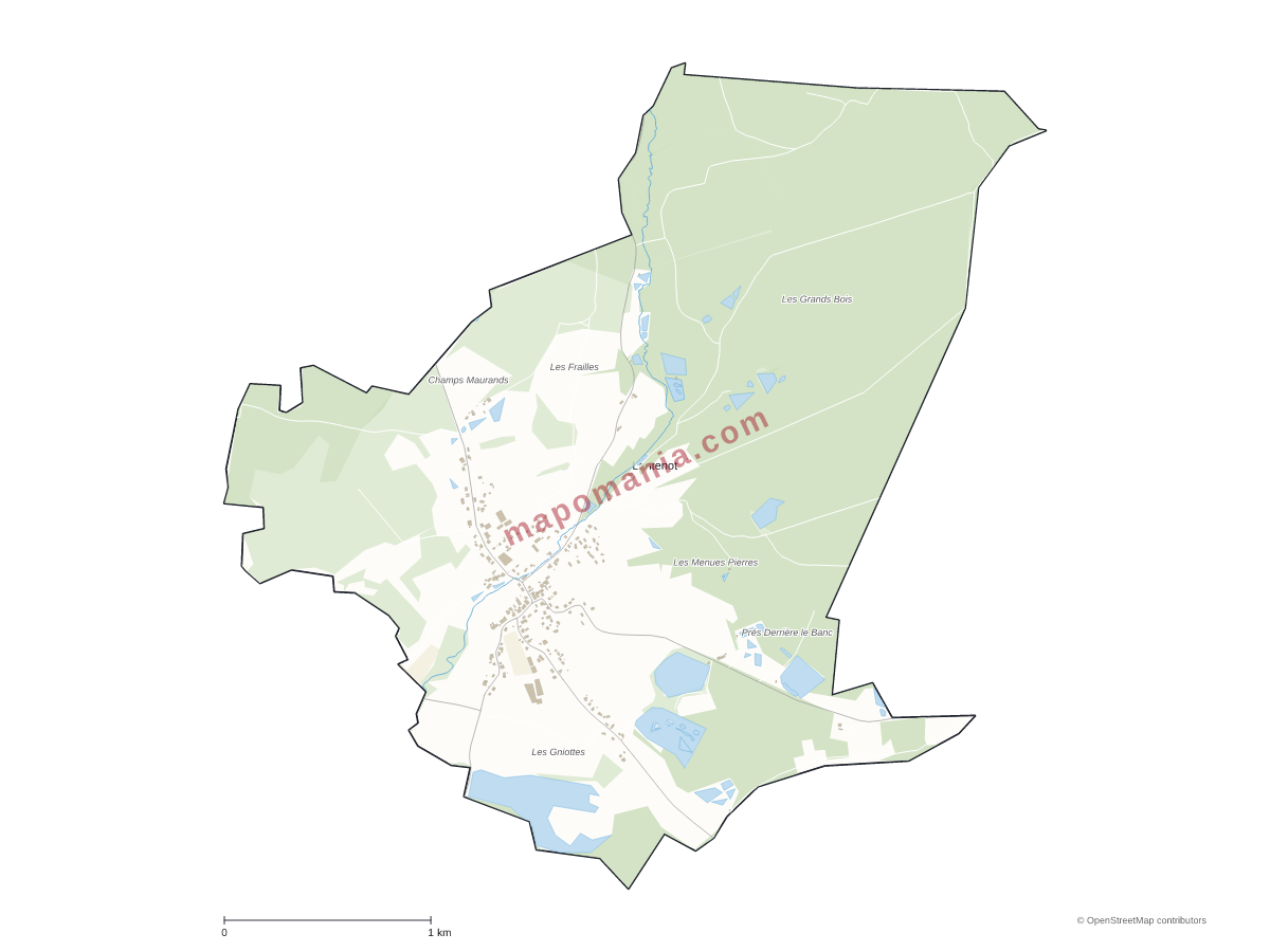 Carte de Lantenot à personnaliser