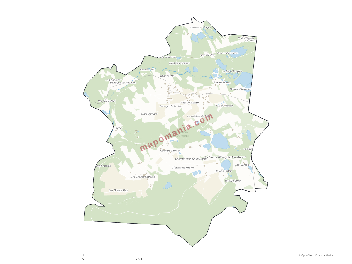 Carte de La Lanterne-et-les-Armonts à personnaliser