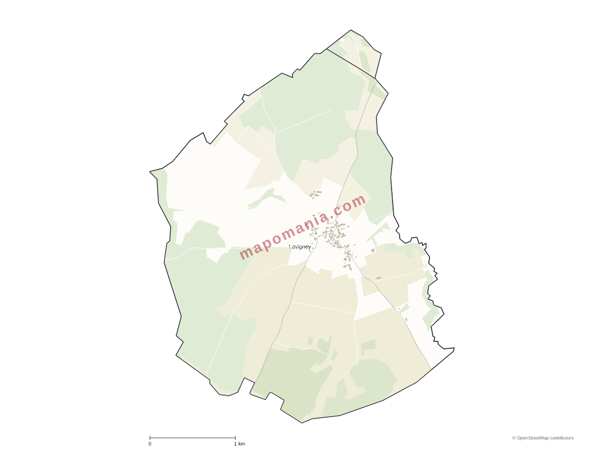 Carte de Lavigney à personnaliser