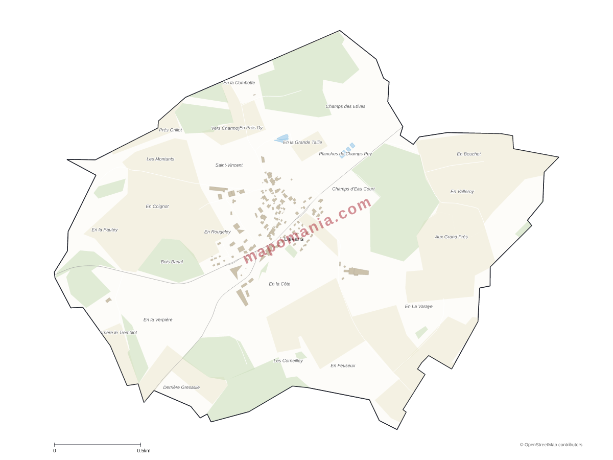 Carte de Liévans à personnaliser