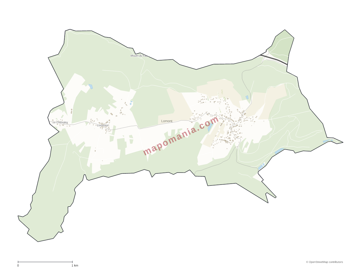 Carte de Lomont à personnaliser