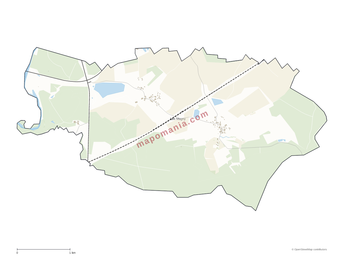Carte de Les Magny à personnaliser