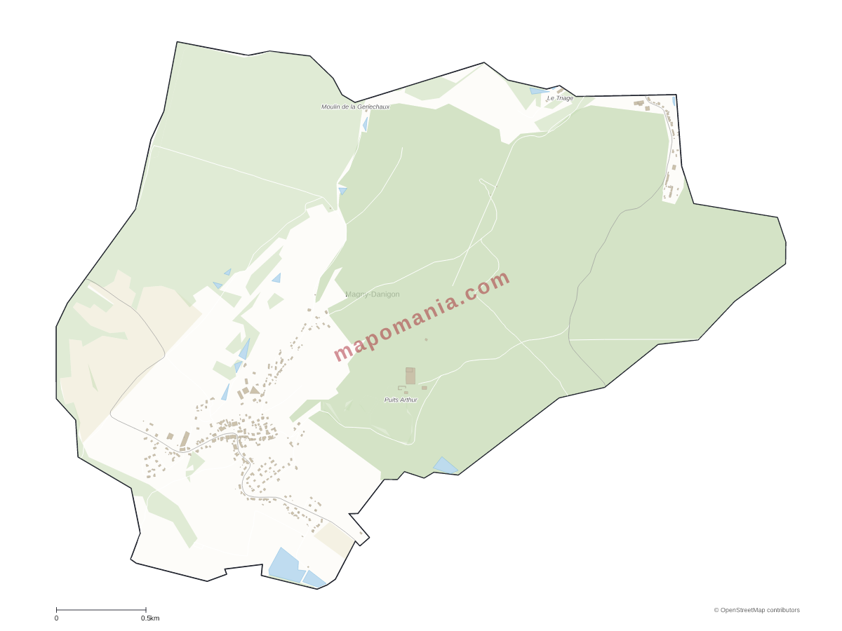 Carte de Magny-Danigon à personnaliser
