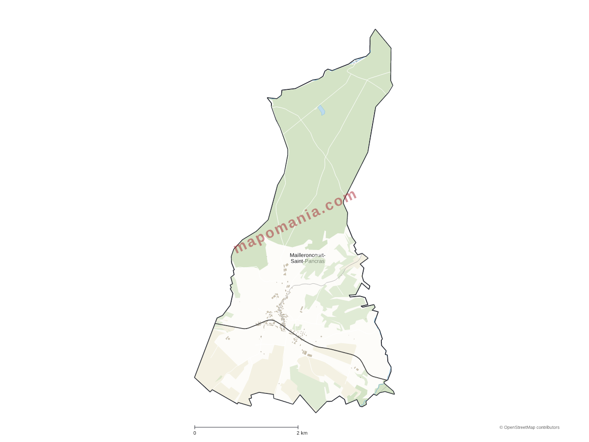 Carte de Mailleroncourt-Saint-Pancras à personnaliser