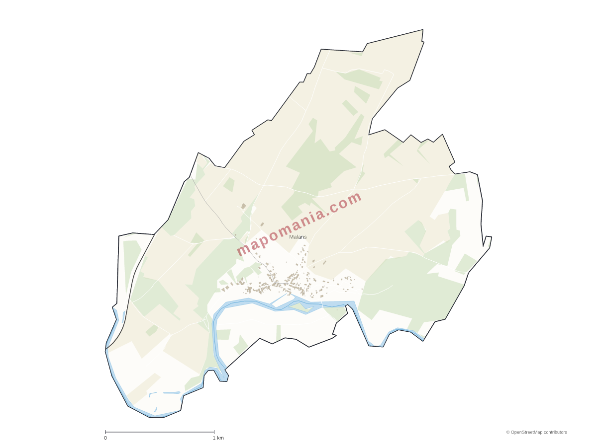 Carte de Malans à personnaliser
